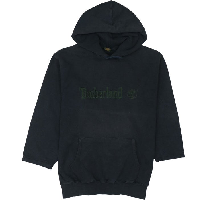 Timberland Men's Black Pullover Hoodie M Embroidered Logo Fleece