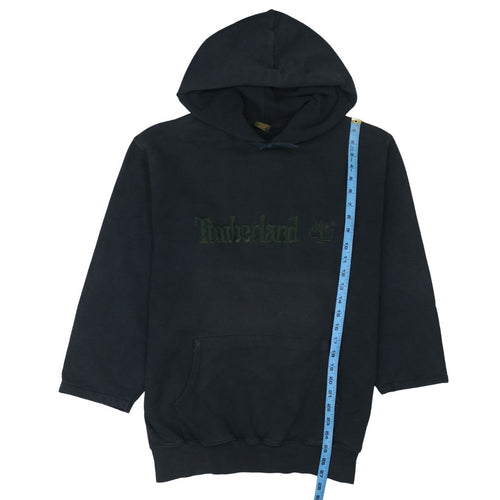 Timberland Men's Black Pullover Hoodie M Embroidered Logo Fleece