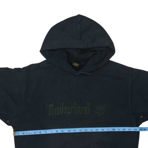 Timberland Men's Black Pullover Hoodie M Embroidered Logo Fleece