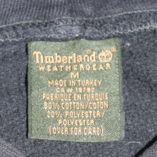 Timberland Men's Black Pullover Hoodie M Embroidered Logo Fleece