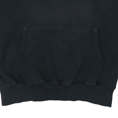 Timberland Men's Black Pullover Hoodie M Embroidered Logo Fleece