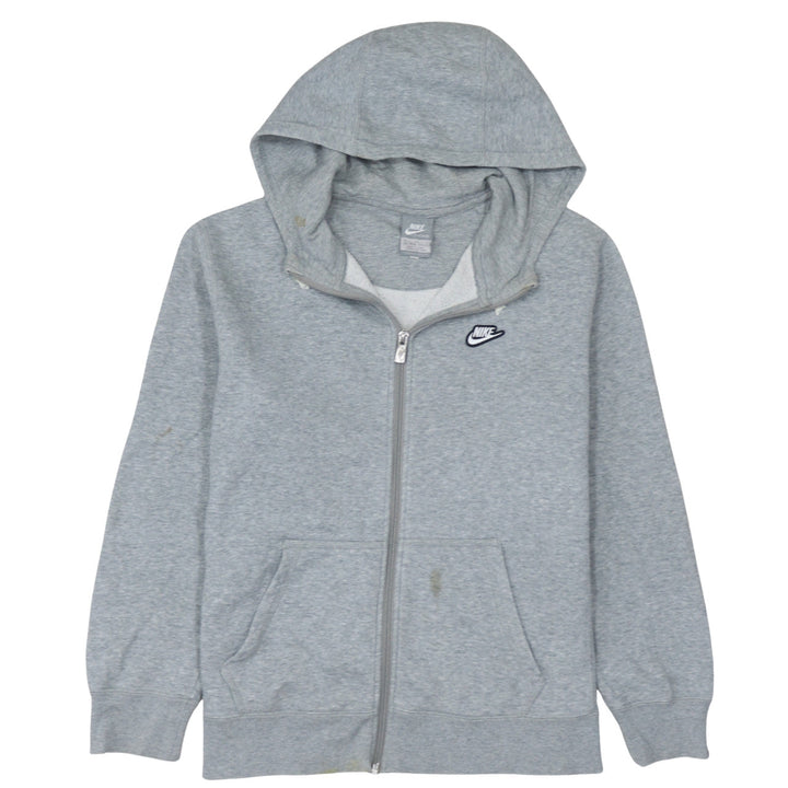 Nike Boys Grey Full Zip Hoodie Size 13-15 Years Fleece Sweatshirt