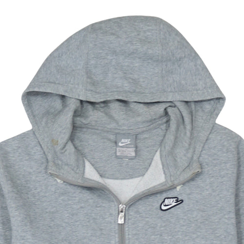 Nike Boys Grey Full Zip Hoodie Size 13-15 Years Fleece Sweatshirt