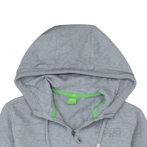 Hugo Boss Men's Grey Full Zip Hooded Sweatshirt Size S Regular Fit