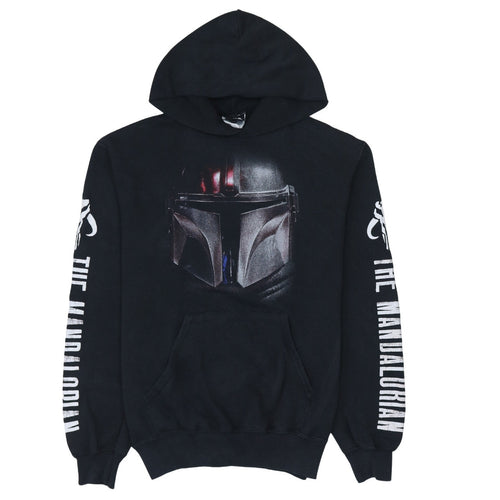 Nastrovia Mens Black The Mandalorian Pullover Hoodie Size S