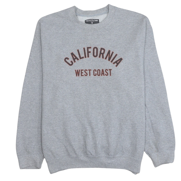 PrettyLittleThing Women Grey California West Coast Pullover Sweatshirt Size S