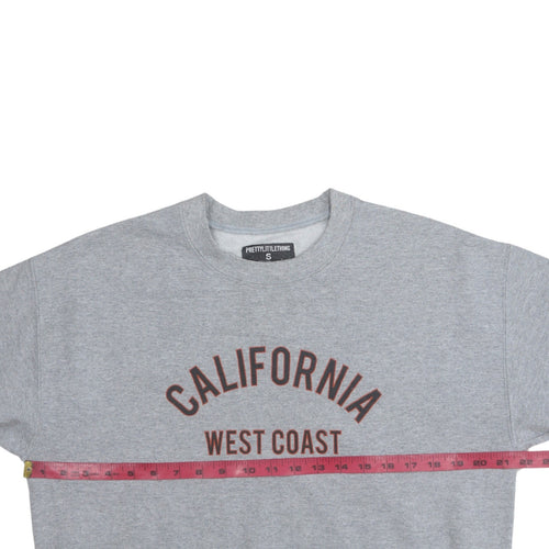PrettyLittleThing Women Grey California West Coast Pullover Sweatshirt Size S