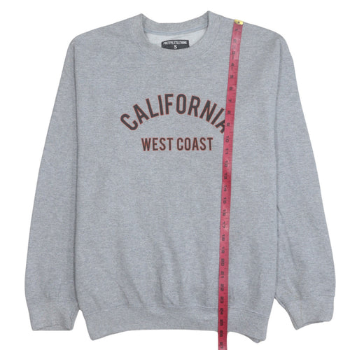 PrettyLittleThing Women Grey California West Coast Pullover Sweatshirt Size S