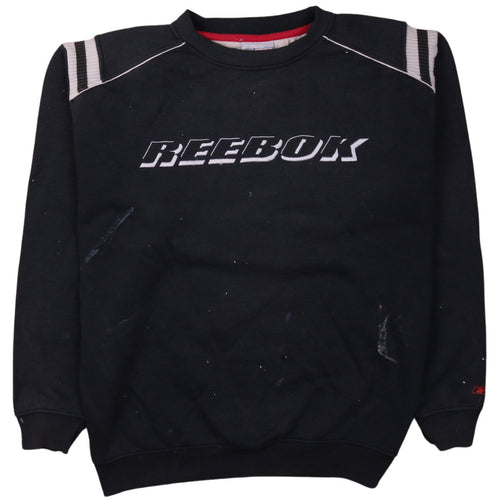 Reebok Men's Black Logo Pullover Sweatshirt M Regular Fit
