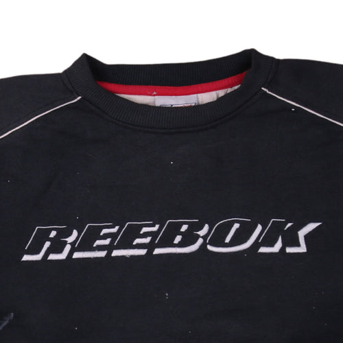 Reebok Men's Black Logo Pullover Sweatshirt M Regular Fit