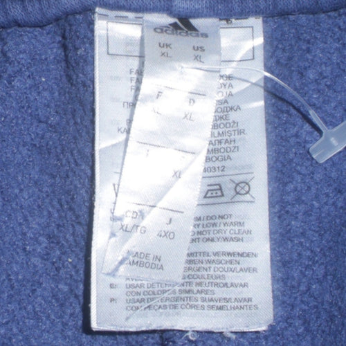 Adidas Men's Blue XL Jogger Sweatpants Elastic Waist Fleece Sports Trousers