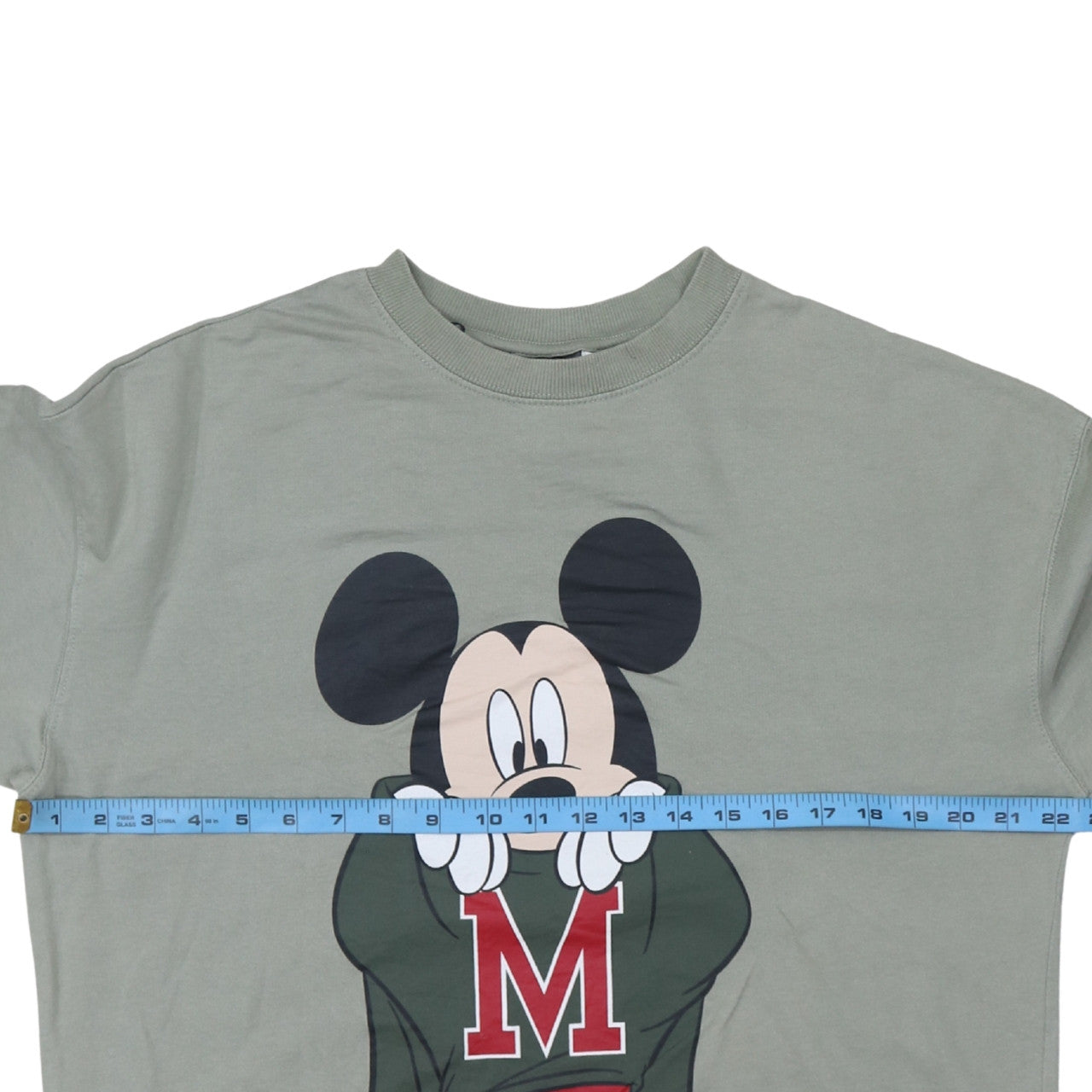 H&M Disney Women's Khaki Mickey Mouse Cotton Pullover Sweatshirt Size S