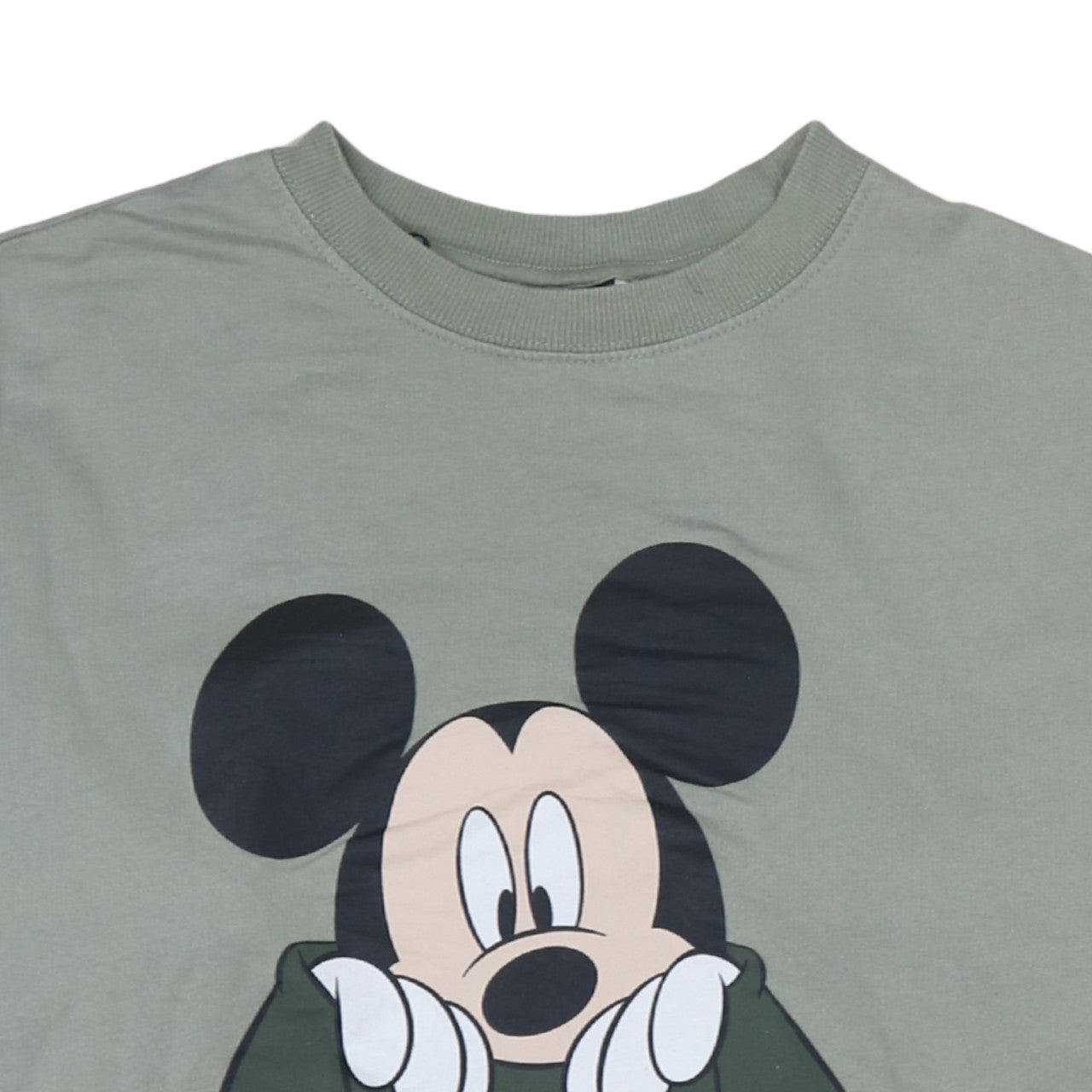 H&M Disney Women's Khaki Mickey Mouse Cotton Pullover Sweatshirt Size S