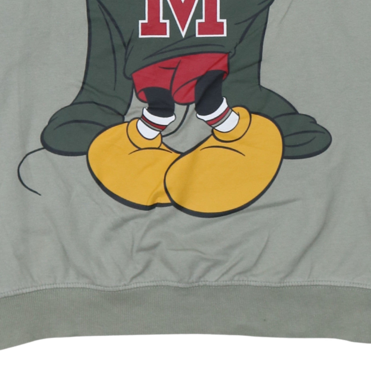 H&M Disney Women's Khaki Mickey Mouse Cotton Pullover Sweatshirt Size S