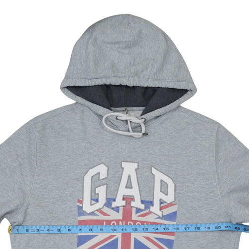 GAP Men's Grey London Logo Pullover Hoodie XL Classic Fit