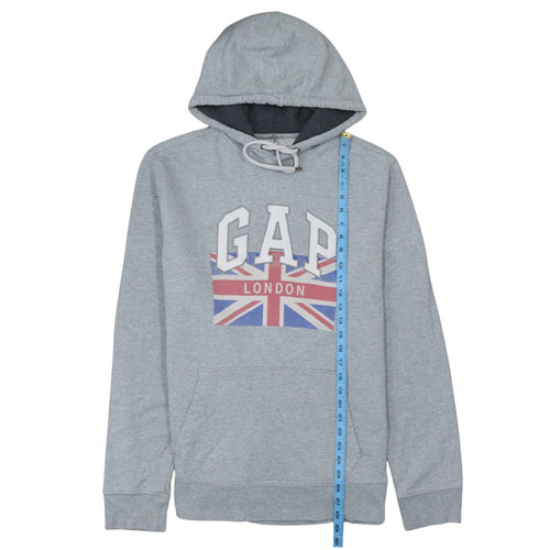 GAP Men's Grey London Logo Pullover Hoodie XL Classic Fit