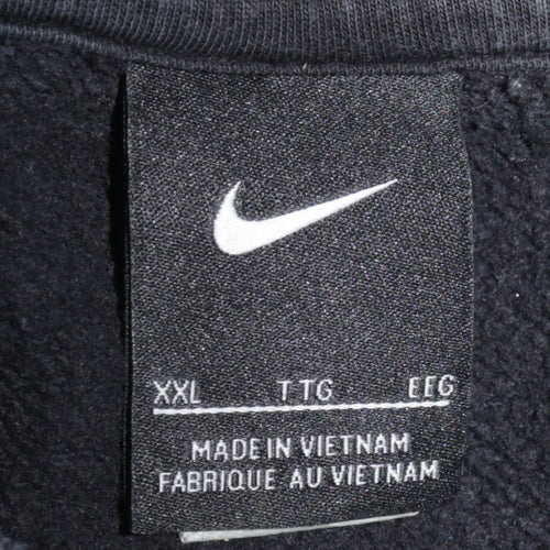 Nike Womens Black XXL Pullover Sweatshirt Cotton Blend Crew Neck