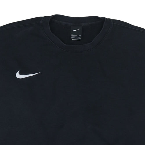 Nike Womens Black XXL Pullover Sweatshirt Cotton Blend Crew Neck