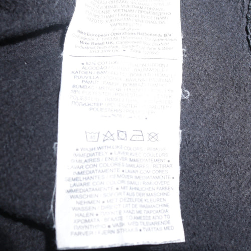 Nike Sportswear Women's Black Henley Hoodie Size M Cotton Blend