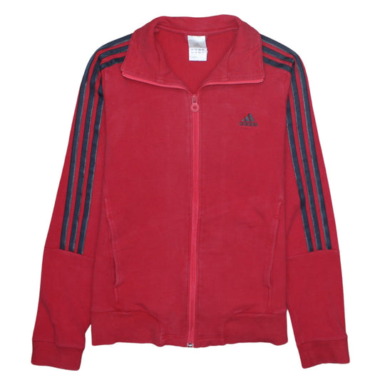 Adidas Womens Red Track Jacket Size 12 Full Zip Sports Top
