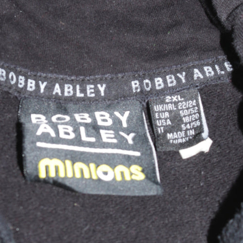 Bobby Abley Minions Black Hoodie 2XL Women Relaxed Fit Pullover