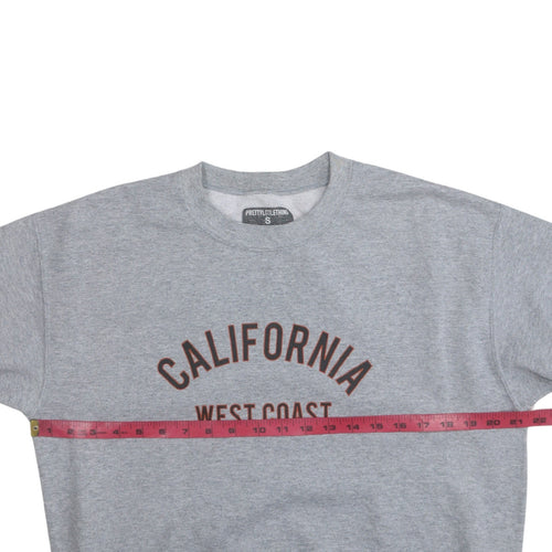 PrettyLittleThing Women's Grey California West Coast Sweatshirt Size S