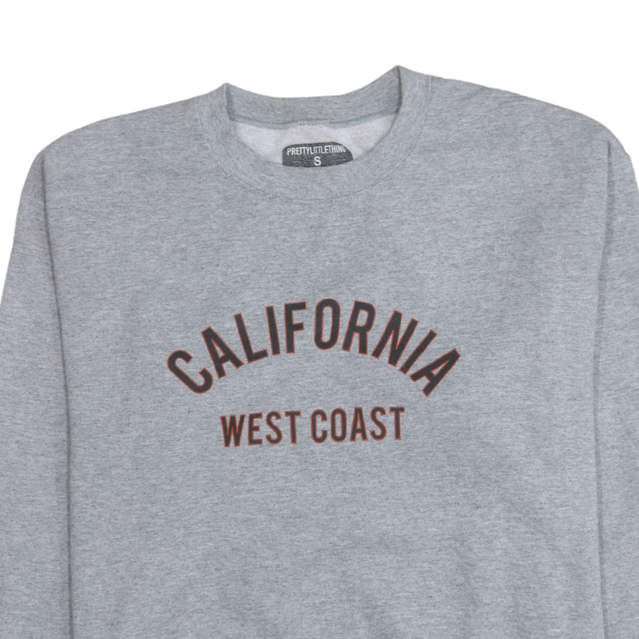 PrettyLittleThing Women's Grey California West Coast Sweatshirt Size S