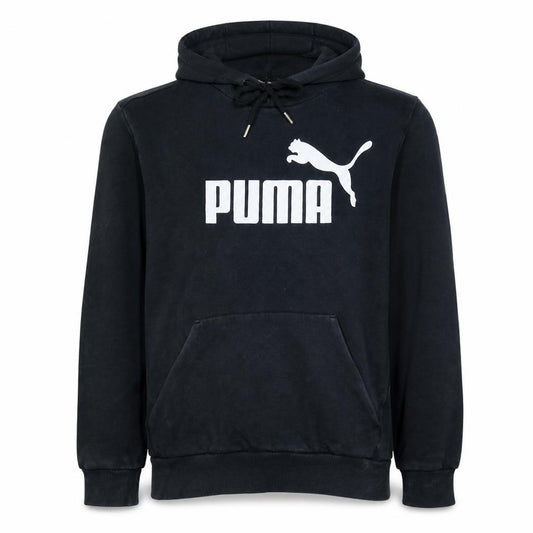Front view of Puma Men's Black Pullover Hoodie, size S, Fleece Sportswear