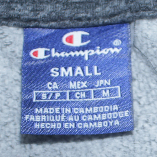 Champion Men's Grey Small Pullover Hoodie with Logo