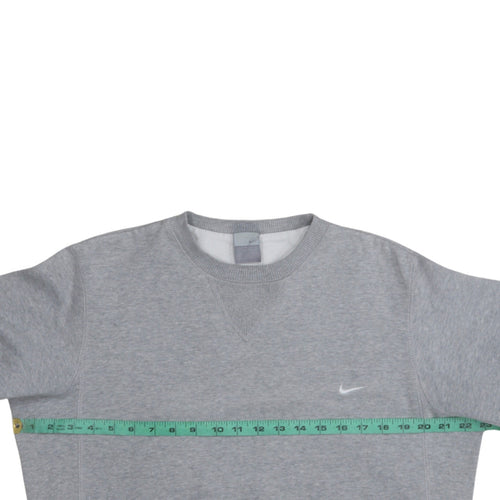 Nike Men's Grey Pullover Sweatshirt S Crew Neck Fleece Regular Fit