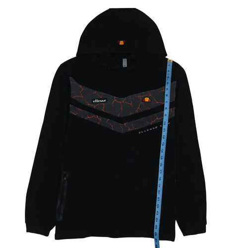 Ellesse Men’s Black 2XL Pullover Hoodie with Logo Detail