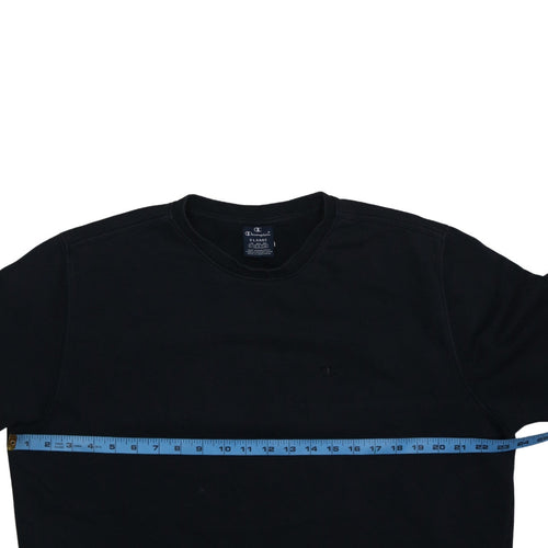Champion Men Black XL Crew Neck Pullover Sweatshirt Fleece