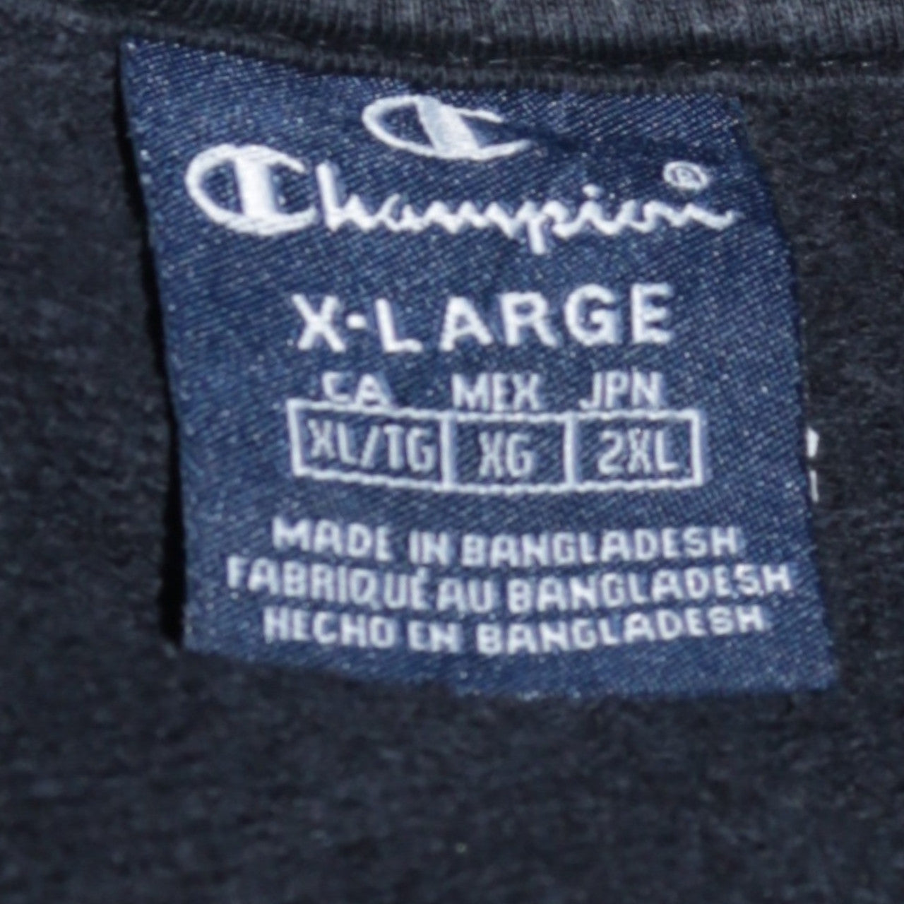 Champion Men Black XL Crew Neck Pullover Sweatshirt Fleece