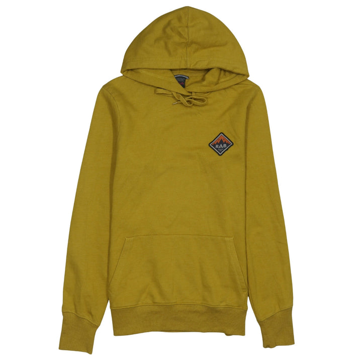 Rab Womens Yellow Journey Pullover Hoodie UK 12 Cotton Blend