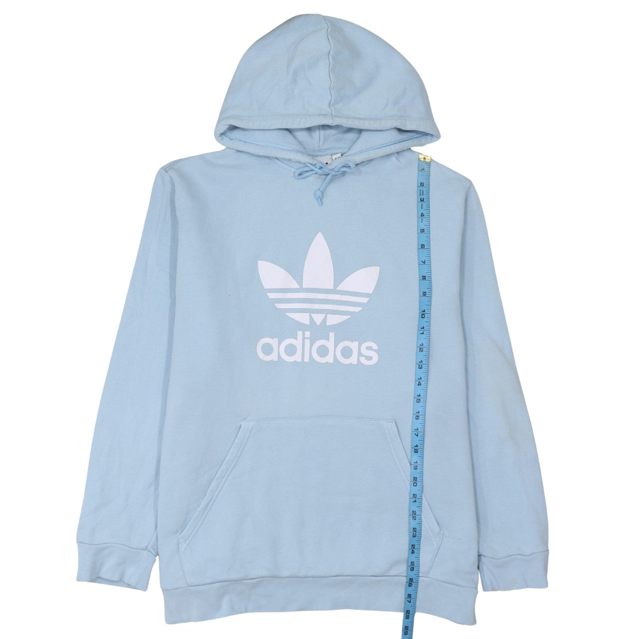 Adidas Men's Blue XL Pullover Hoodie with Trefoil Logo