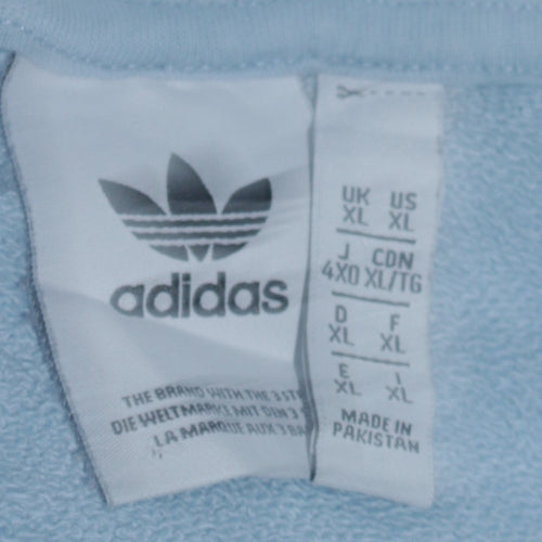 Adidas Men's Blue XL Pullover Hoodie with Trefoil Logo