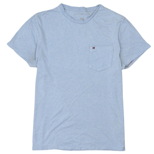Tommy Hilfiger Men Blue Cotton Crew Neck Pocket T-Shirt Size S