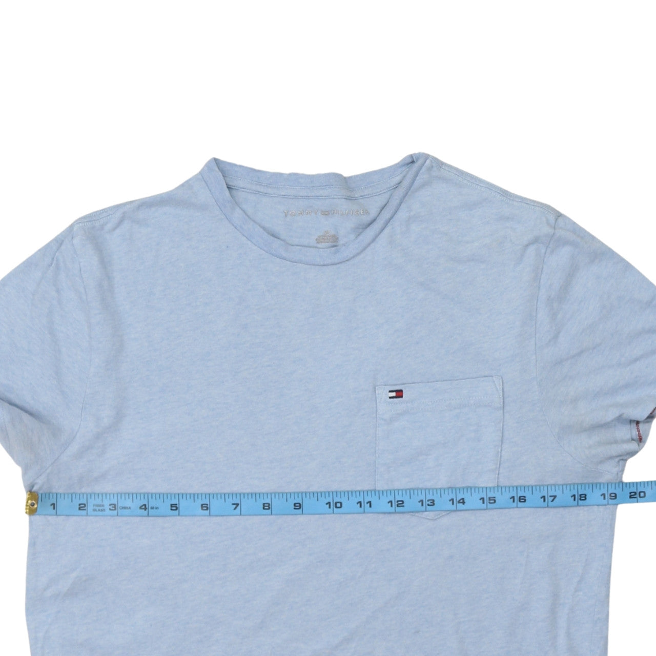 Tommy Hilfiger Men Blue Cotton Crew Neck Pocket T-Shirt Size S