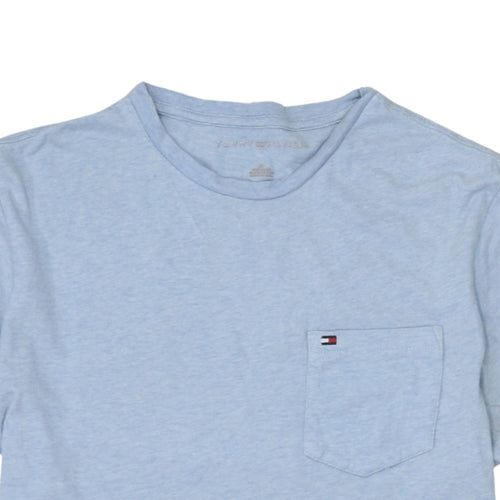 Tommy Hilfiger Men Blue Cotton Crew Neck Pocket T-Shirt Size S