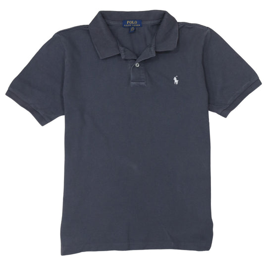 Ralph Lauren Boys Navy Blue Cotton Polo Shirt L 14-16 Classic Fit