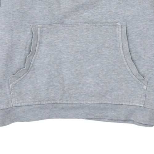 Kappa Boys Grey Hooded Pullover Sweatshirt 12 Years Logo Fleece