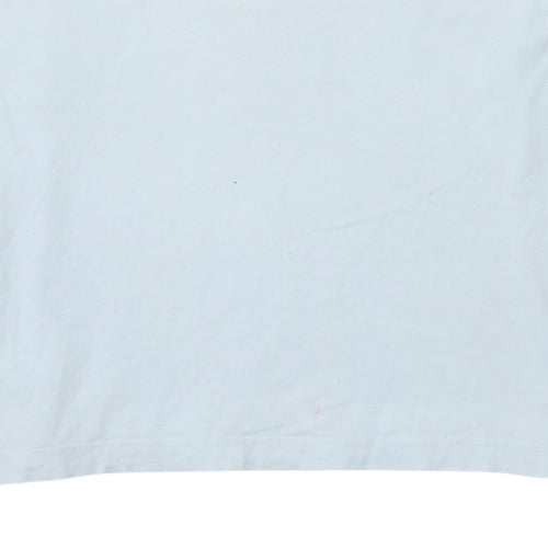 Nike Men's Blue Long Sleeve Colourblock Cotton Top Size M