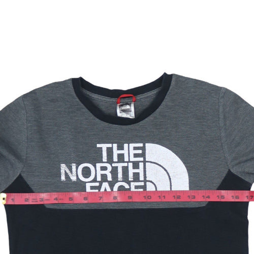 The North Face Boys Grey Long Sleeve Logo Cotton T-Shirt Size L