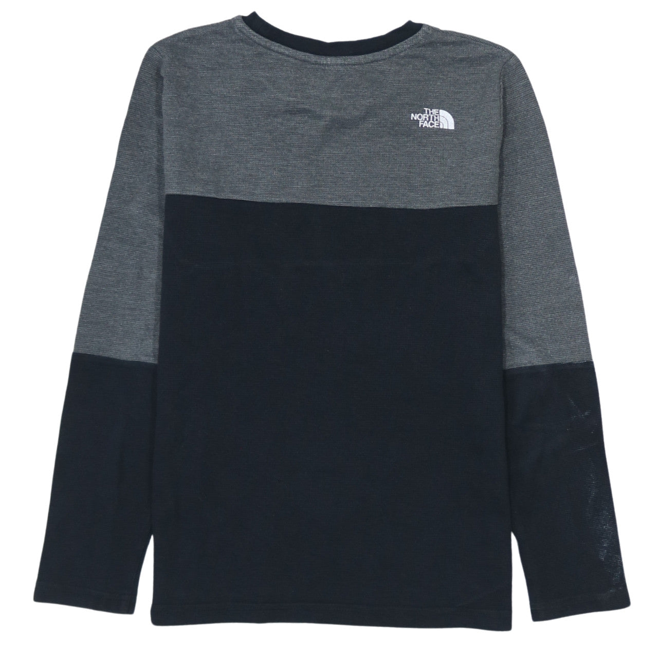 The North Face Boys Grey Long Sleeve Logo Cotton T-Shirt Size L