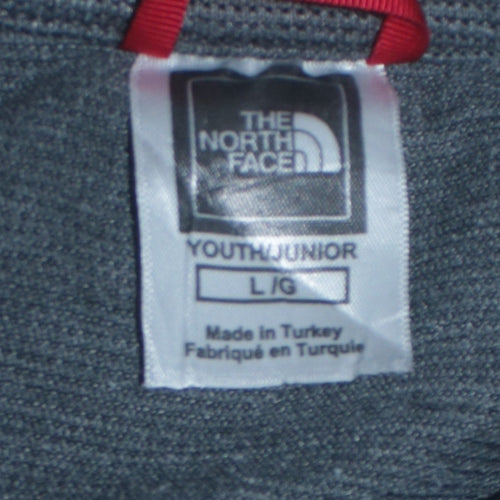 The North Face Boys Grey Long Sleeve Logo Cotton T-Shirt Size L