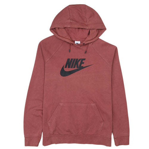 Nike Men's Brown Pullover Hoodie L Logo Fleece Sweatshirt
