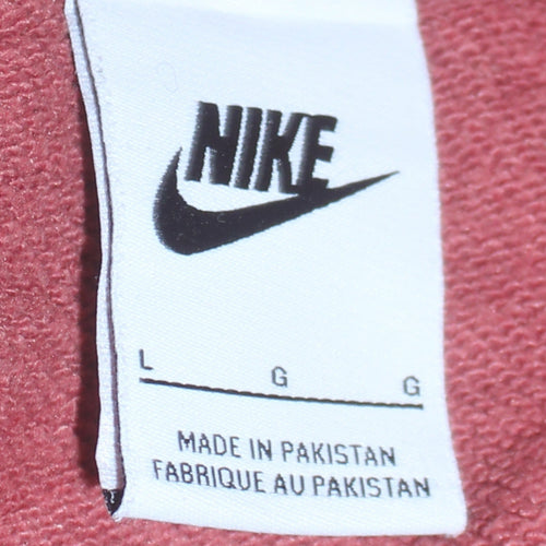 Nike Men's Brown Pullover Hoodie L Logo Fleece Sweatshirt