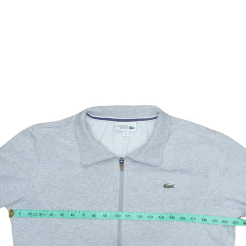 Lacoste Sport Men's Grey M Track Jacket Full Zip Cotton Blend