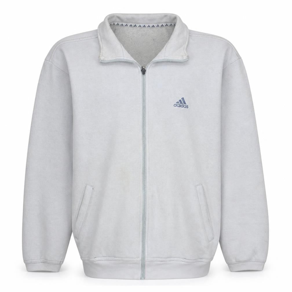 Adidas Mens Beige Full Zip Fleece Track Jacket Size M