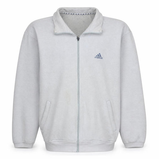 Adidas Mens Beige Full Zip Fleece Track Jacket Size M